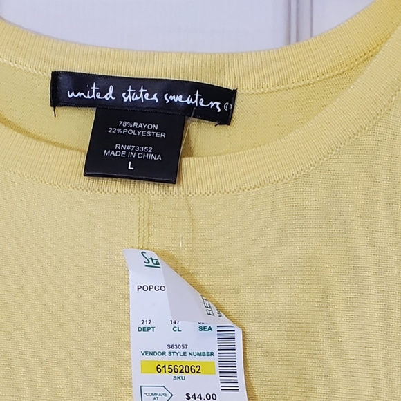 United States Sweaters Coldshoulder Ribbed 3/4 Sleeves and Hemline 🆕️✨️sz LG - Picture 7 of 9